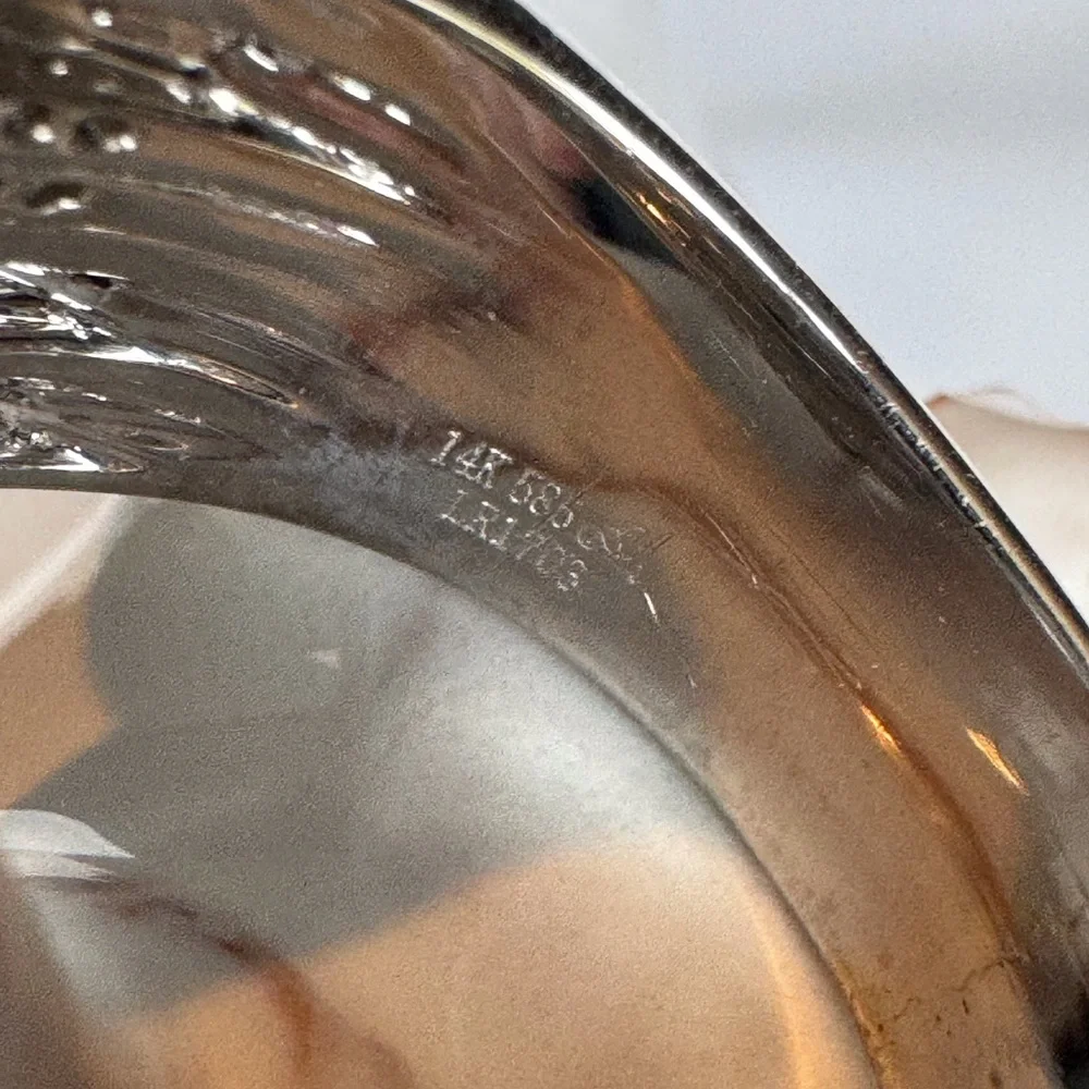 14K Diamond Crossover Highway Ring